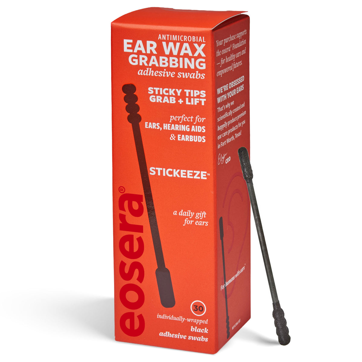 Stickeeze Ear Wax Grabbing Adhesive Swabs (30 Count), Wholesale Case Pack (24 Units)